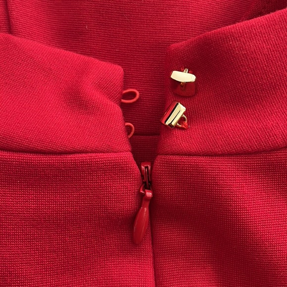 Trina Turk Red Lane V neckline bell sleeve sheath dress size fits like a 4 - Picture 7 of 13